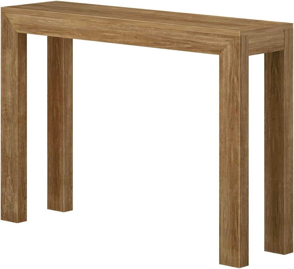 Plank+Beam Modern Solid Wood Console Table, 46 Inch, Sofa Table, Narrow Entryway Table for Hallway, Behind The Couch, Living Room, Foyer, Easy Assembly, Pecan
