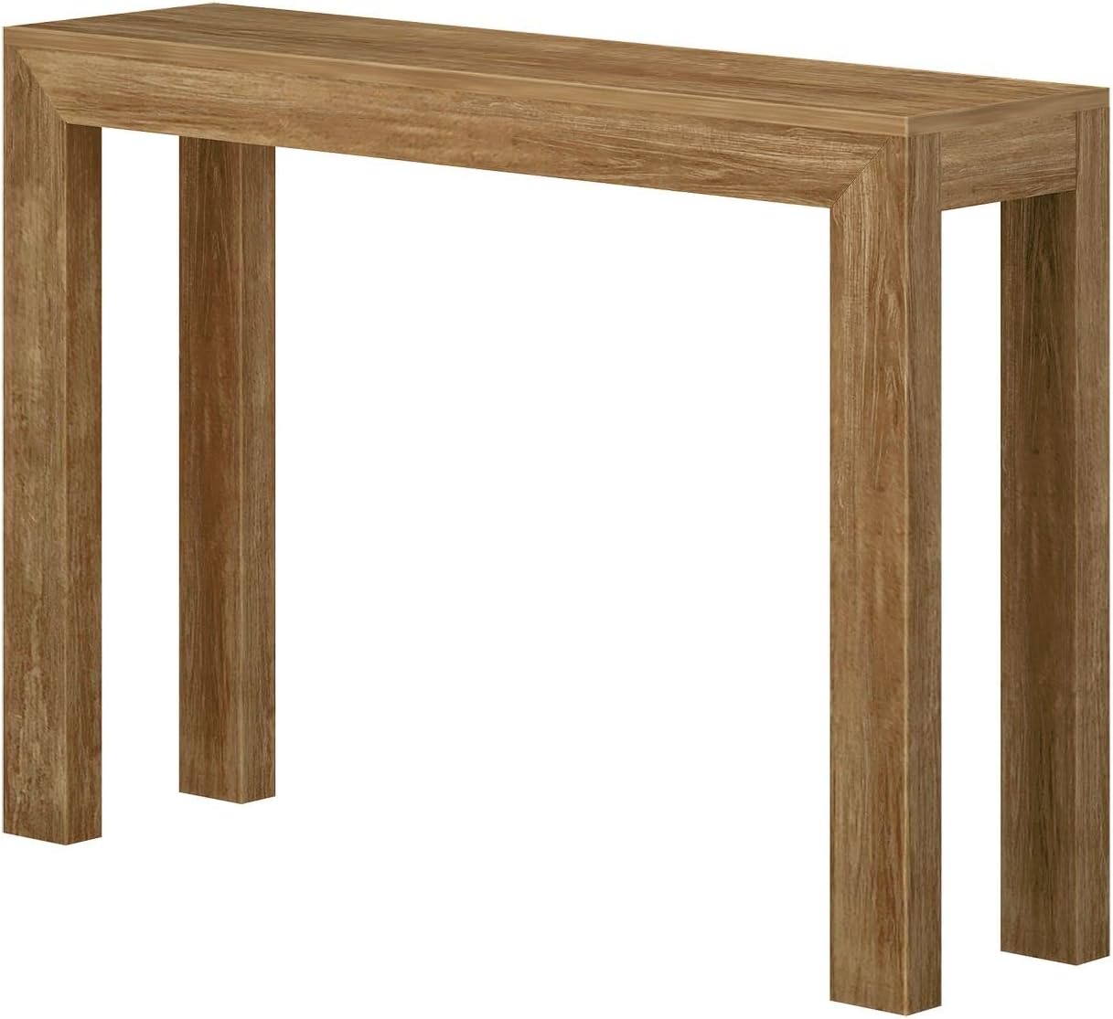Plank+Beam Modern Solid Wood Console Table, 46 Inch, Sofa Table, Narrow Entryway Table for Hallway, Behind The Couch, Living Room, Foyer, Easy Assembly, Pecan