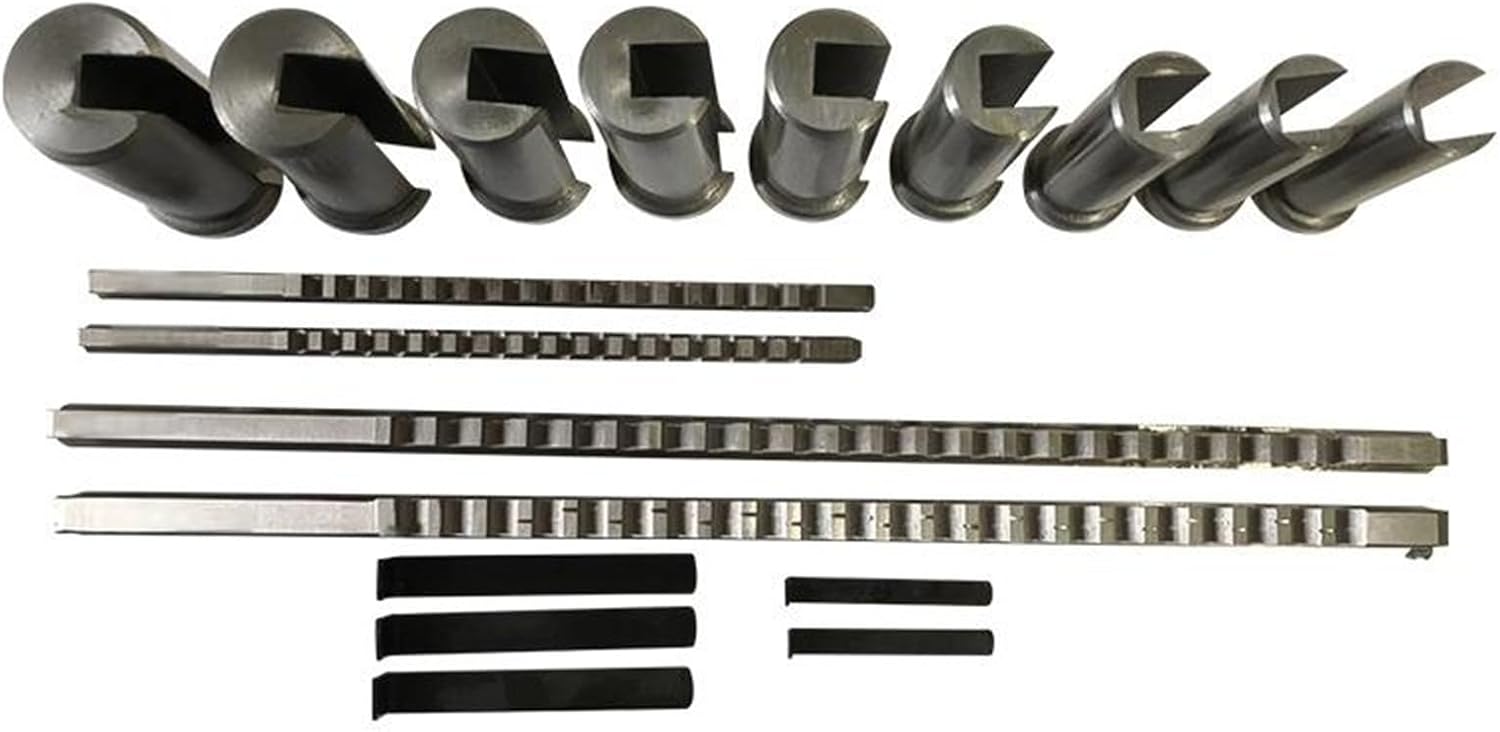 18pc HSS Keyway Broach Cutter B C Push Type 4mm 5mm 6mm 8mm + 9pc Bushing Sleeve + 5pc Shim Cutting Tool Metalworking Industrial Tools