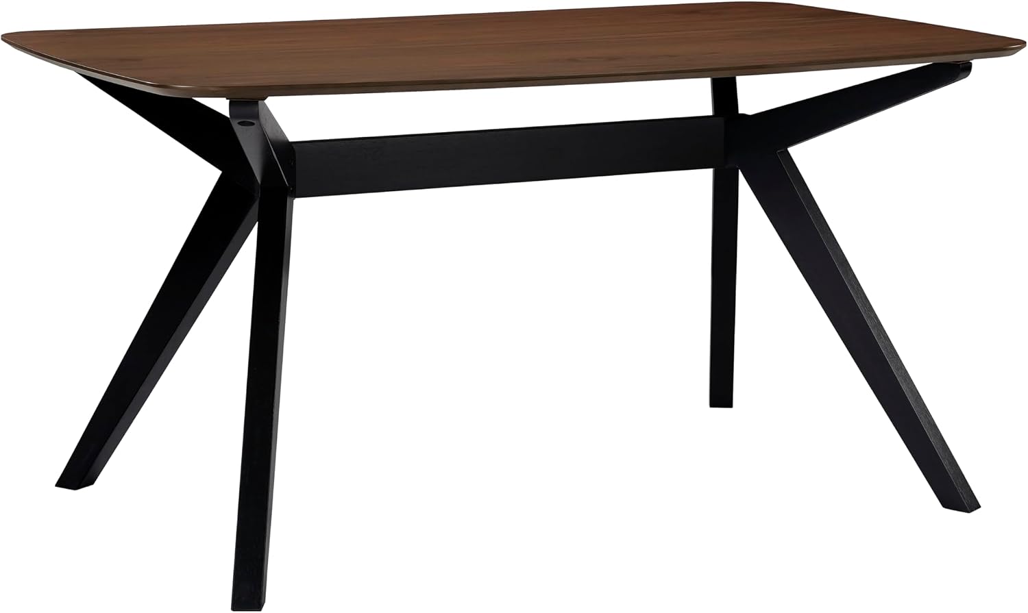 Christopher Knight Home Arley Modern Wooden Dining Table, Solid Wood Rectangular Dining Room Table for 4 People, Sturdy and Space Saving Kitchen Table, Walnut Brown + Black