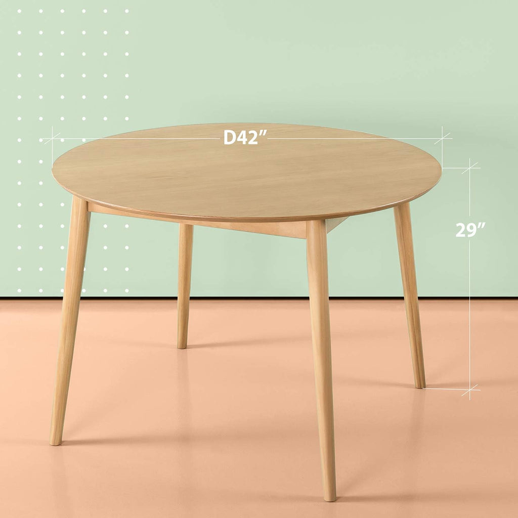 Zinus Jeffrey 42 Inch Wood Dining Table, Solid Wood Kitchen Table, Table Only, Easy Assembly