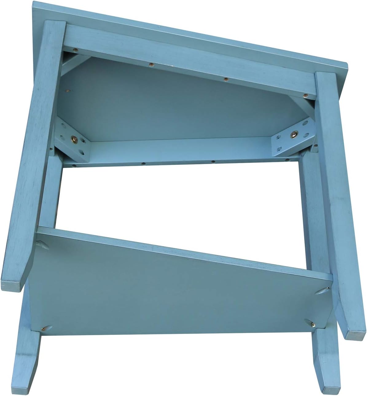 International Concepts Solid Wood Keystone Accent Table in Ocean Blue