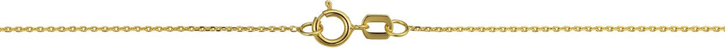 Kooljewelry 14k Yellow Gold 0.6 mm Diamond-cut Cable Chain Necklace (16, 18, 20, 22, 24 or 30 inch)