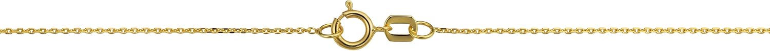 Kooljewelry 14k Yellow Gold 0.6 mm Diamond-cut Cable Chain Necklace (16, 18, 20, 22, 24 or 30 inch)