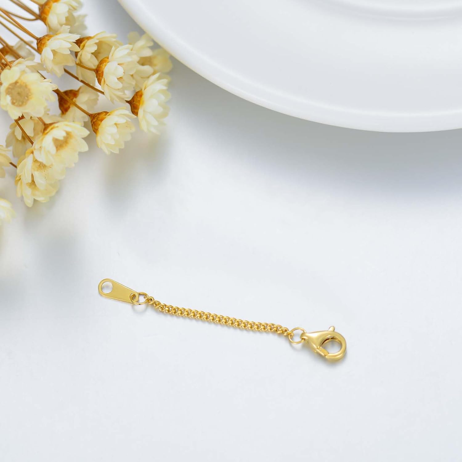 14k Gold 0.5'/1'/1.5'/2'/3' Necklace Bracelet Extender Chain, Necklace Extender Gold 14k, Durable Removable Gold Chain Extender, Gold Extension Chain for Necklace Anklet