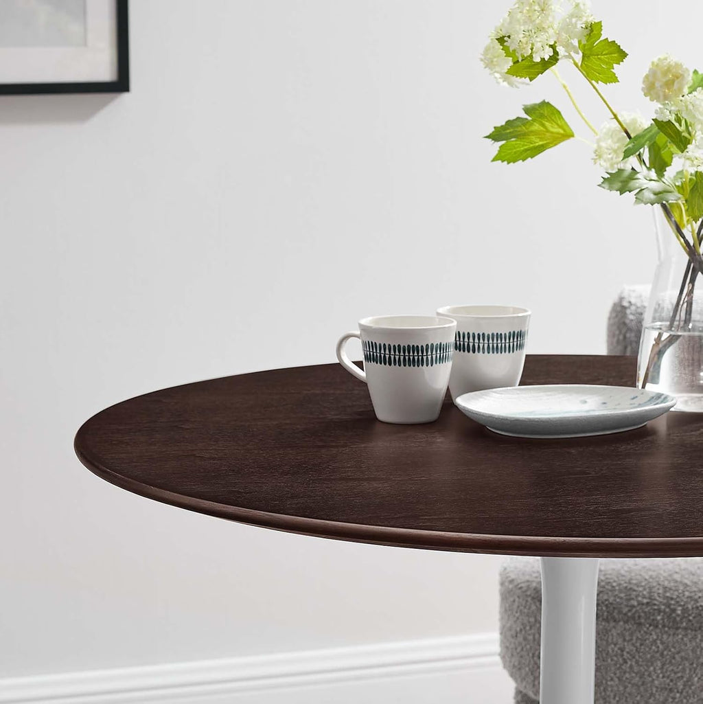 Modway Lippa Dining Table, 36', White Cherry Walnut