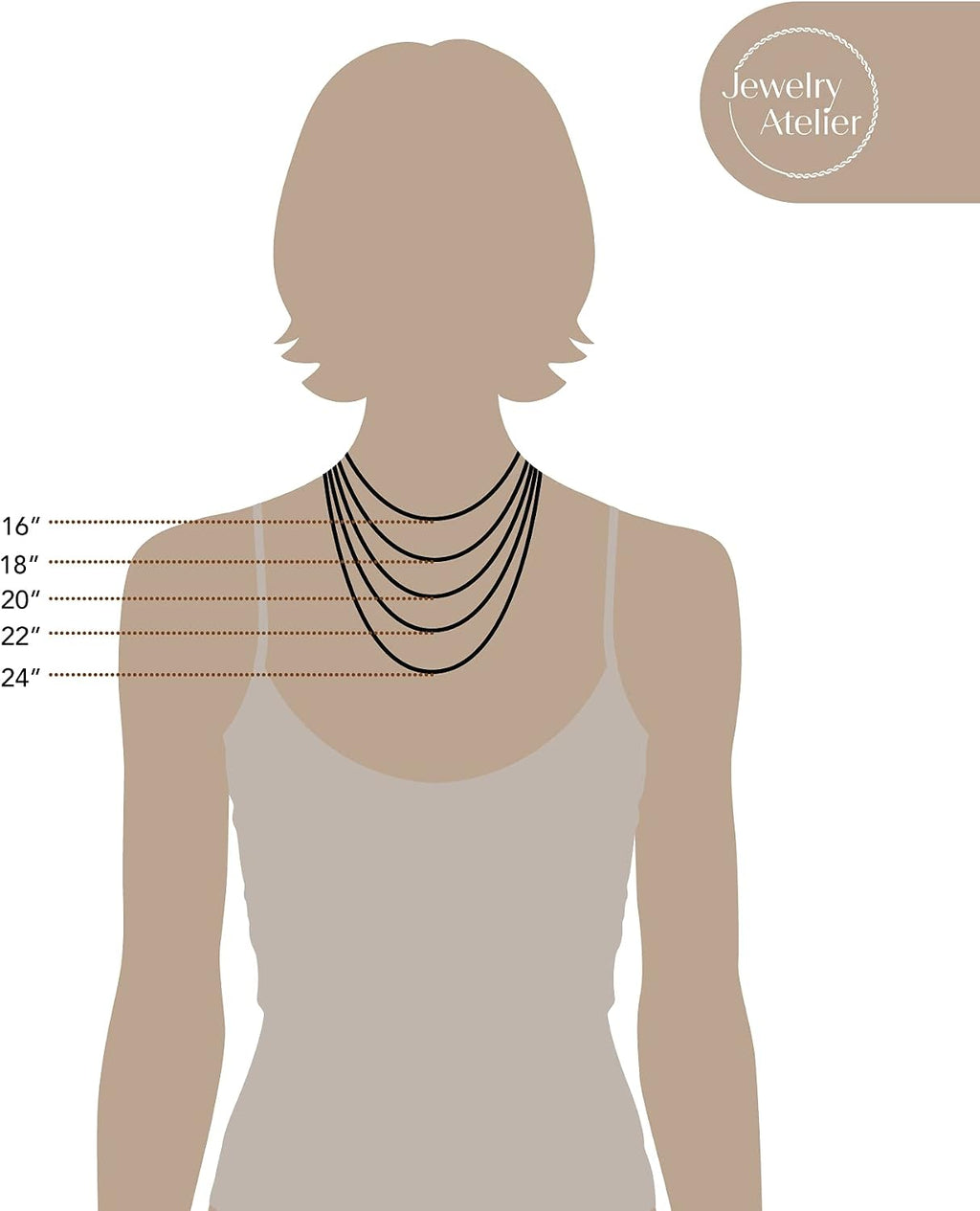 Jewelry Atelier Gold Chain Necklace Collection for Women and Men - Box, Clip & Cable