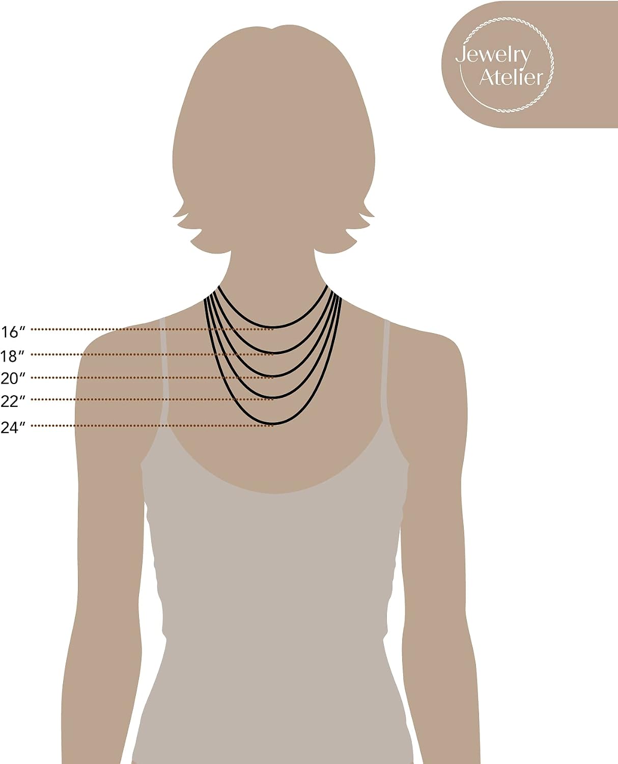 Jewelry Atelier Gold Chain Necklace Collection for Women and Men - Box, Clip & Cable