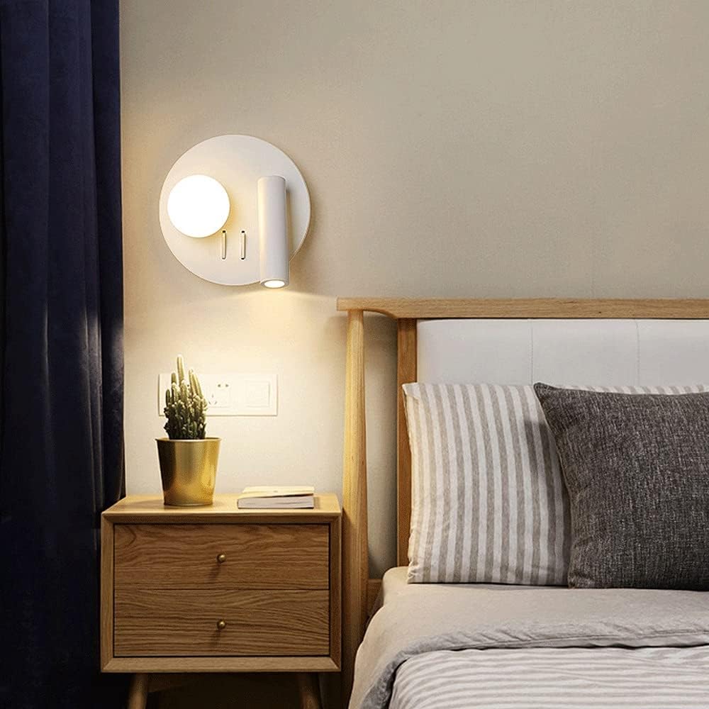 wall lamps , LED Modern Wall Light, Decorative Wall Lamp, Bedside Reading Lamp, Round Ceiling Light, 360 Degree Adjustable Spotlight, Indoor Lighting Fixtures for Living Room Bedroom Bedside Aisle