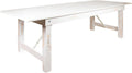 Flash Furniture Hercules Commercial Grade Farmhouse Dining Table | Solid Pine Foldable Table for 10 in Antique Rustic White | Rustic Charm for Home and Events