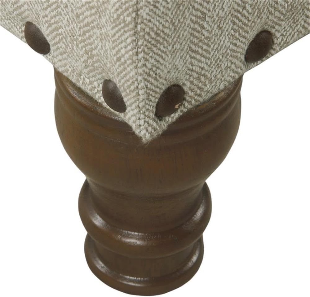HomePop 42' Storage Bench with Nailhead Trim - Taupe/Cream