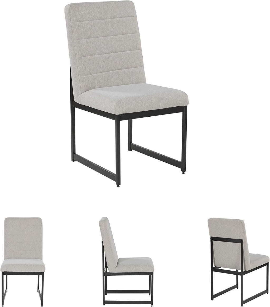 Signature Design by Ashley Tomtyn Modern Upholstered Dining Chairs, Set of 2, Light Brown & Black