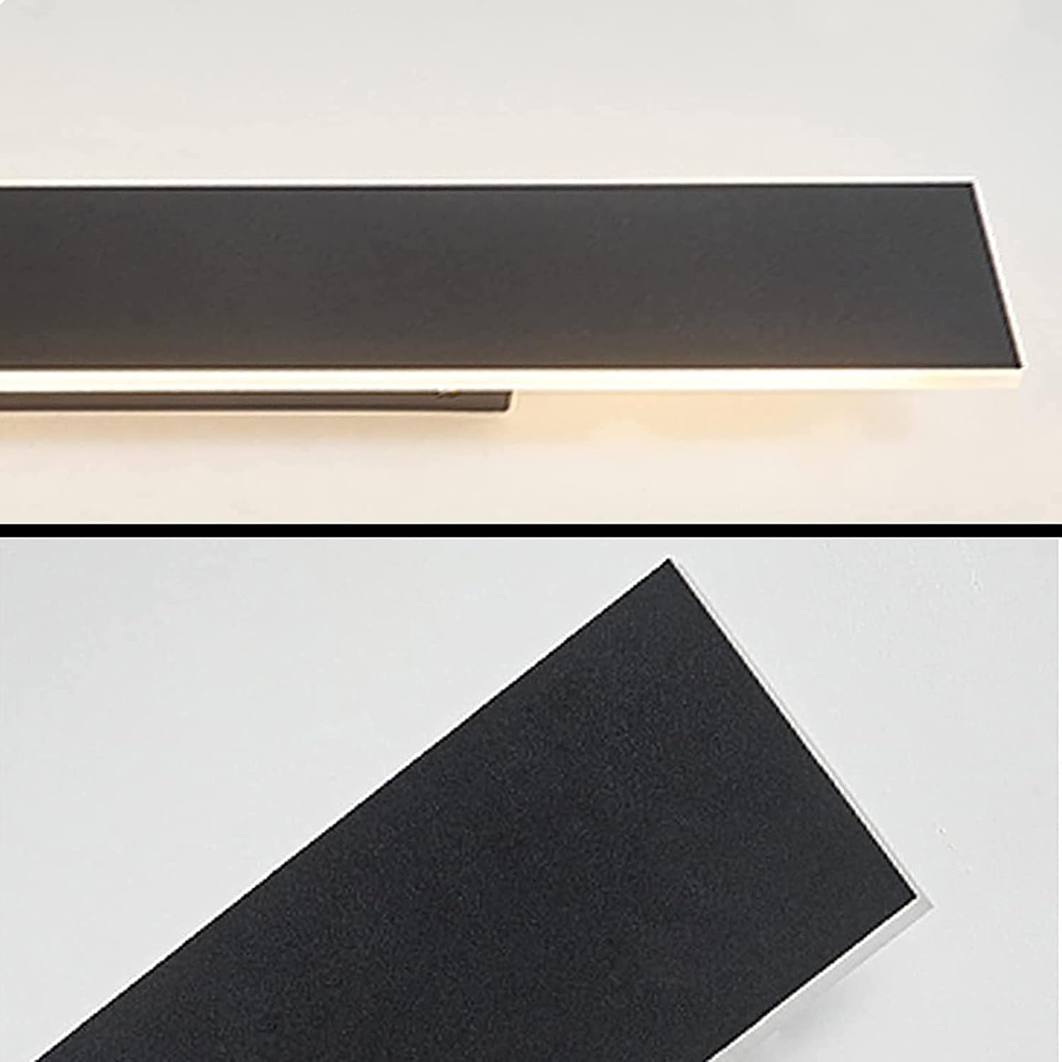 LED Dimmable Wall Lights Exterior with Remote Control Up Down Wall Lamp Indoor Outside Porch Light IP65 Waterproof Wall Sconces Long Strip Spotlight Modern Wall Lighting Black