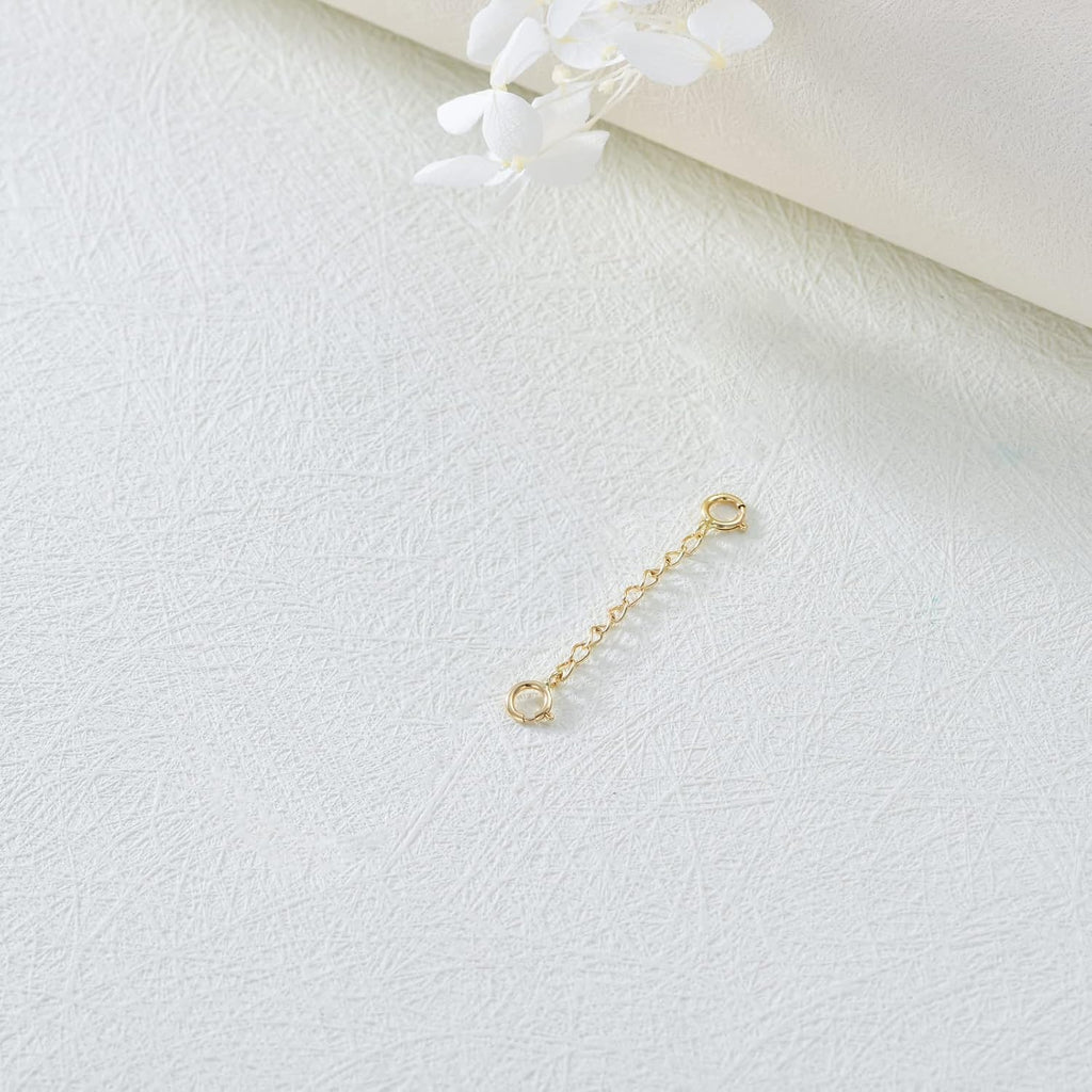 10k Real Gold 1'/1.5'/2'/3'/4' Necklace Extender Chain, Durable Strong Removable Gold Chain Extender, 10k Gold Adjustable Extension Chain for Necklace Bracelet Anklet