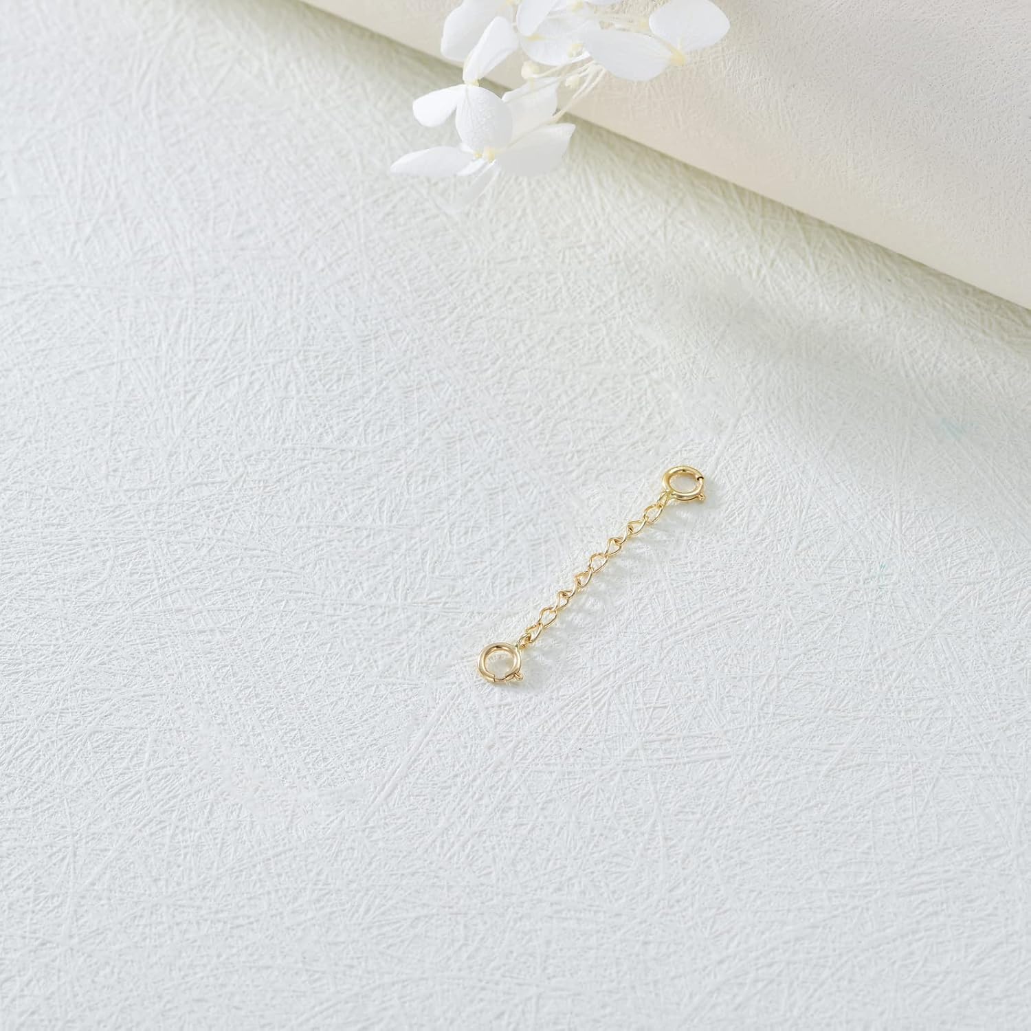 10k Real Gold 1'/1.5'/2'/3'/4' Necklace Extender Chain, Durable Strong Removable Gold Chain Extender, 10k Gold Adjustable Extension Chain for Necklace Bracelet Anklet