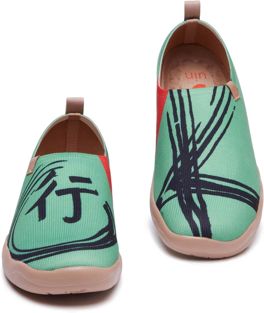UIN Women's Casual Loafers Travel Painted Walking Slip On Lightweight Comfortable Canvas Fashion Sneakers
