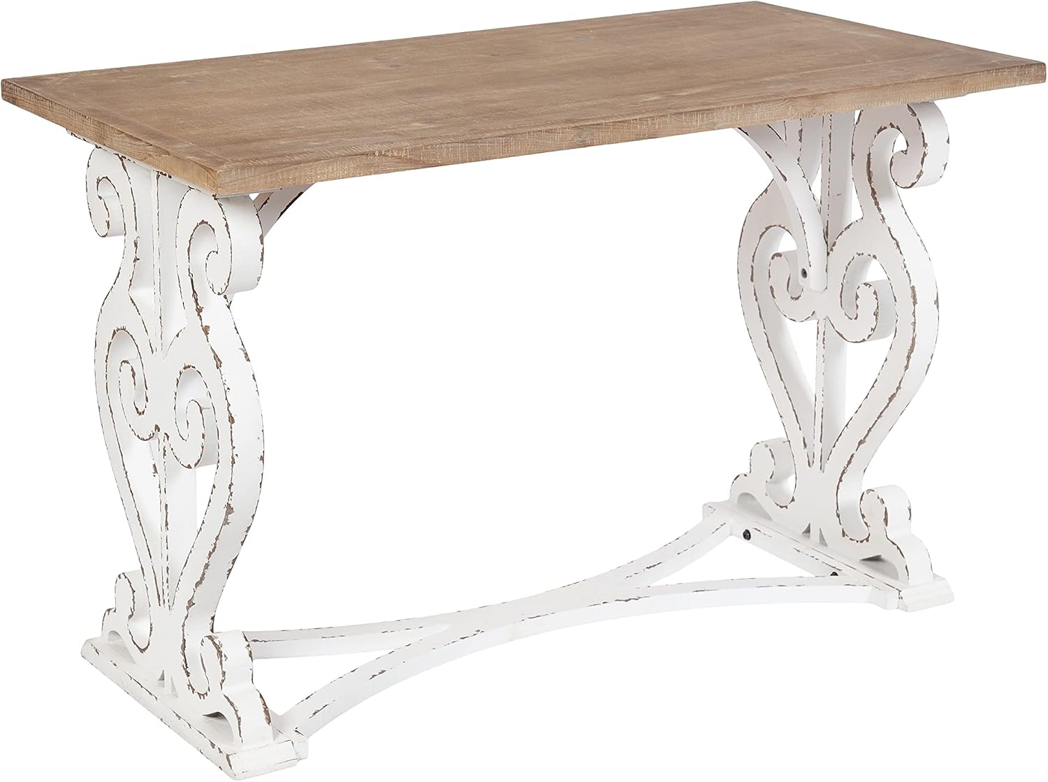 Kate & Laurel Wyldwood Farmhouse Wood Desk, 46x24x30, Brown/White