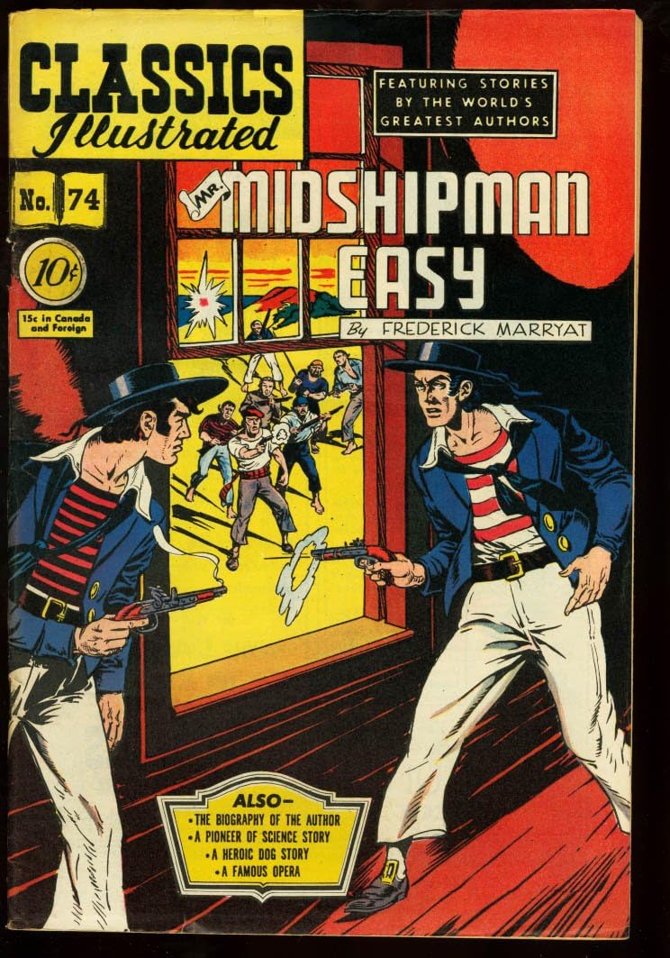 Classics Illustrated #74 HRN 75--Mr Midshipman Easy 1st edition F/VF