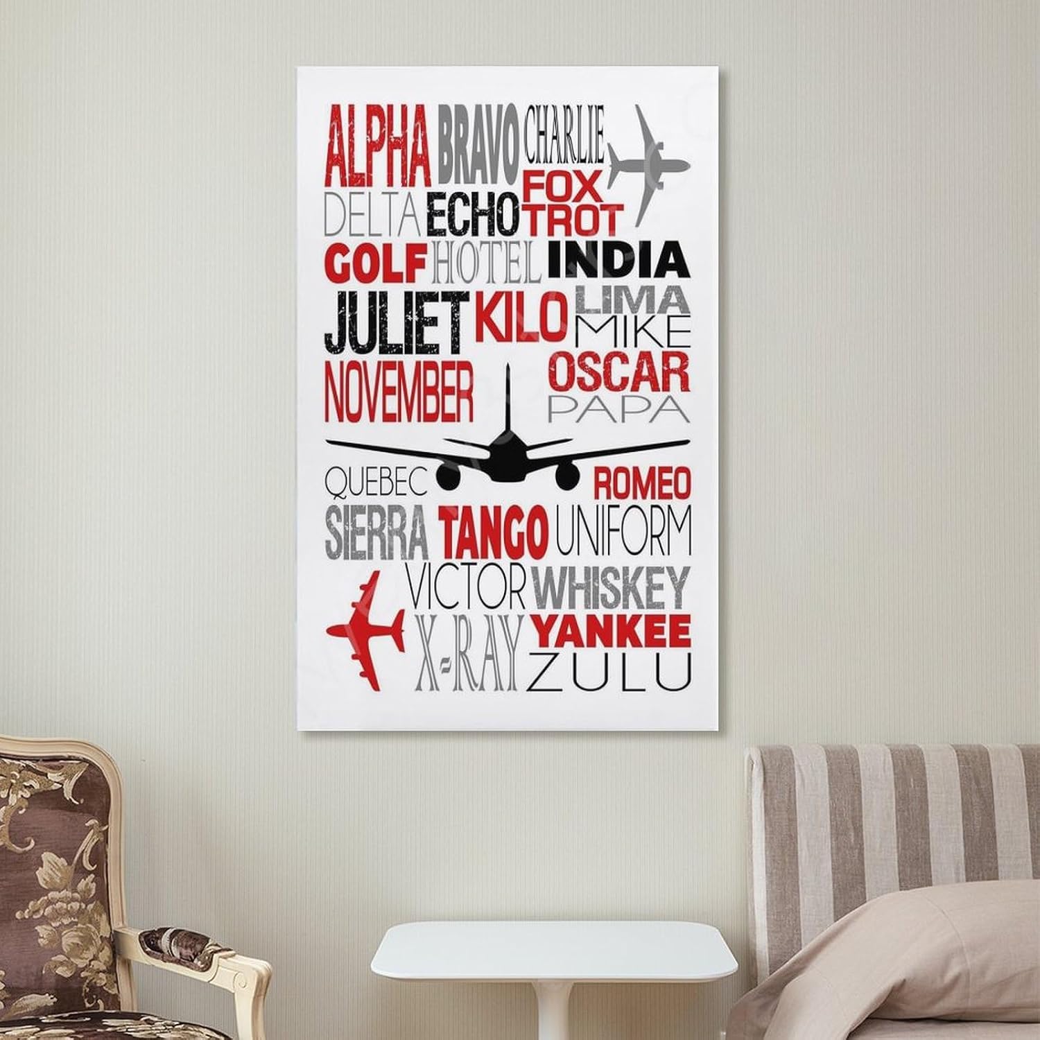 Phonetic Alphabet Poster, Airplane Nursery Art, Airplane Wall Art, Phonetic Alphabet Gift, Aviation Canvas Wall Art Print Are Used For Room Aesthetics And Decoration 24x36inch(60x90cm)