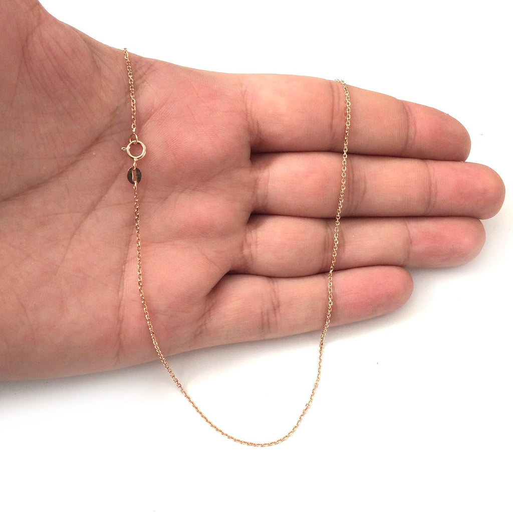 Jewelry Affairs 14k Rose Gold Cable Link Chain Necklace, 1.1mm