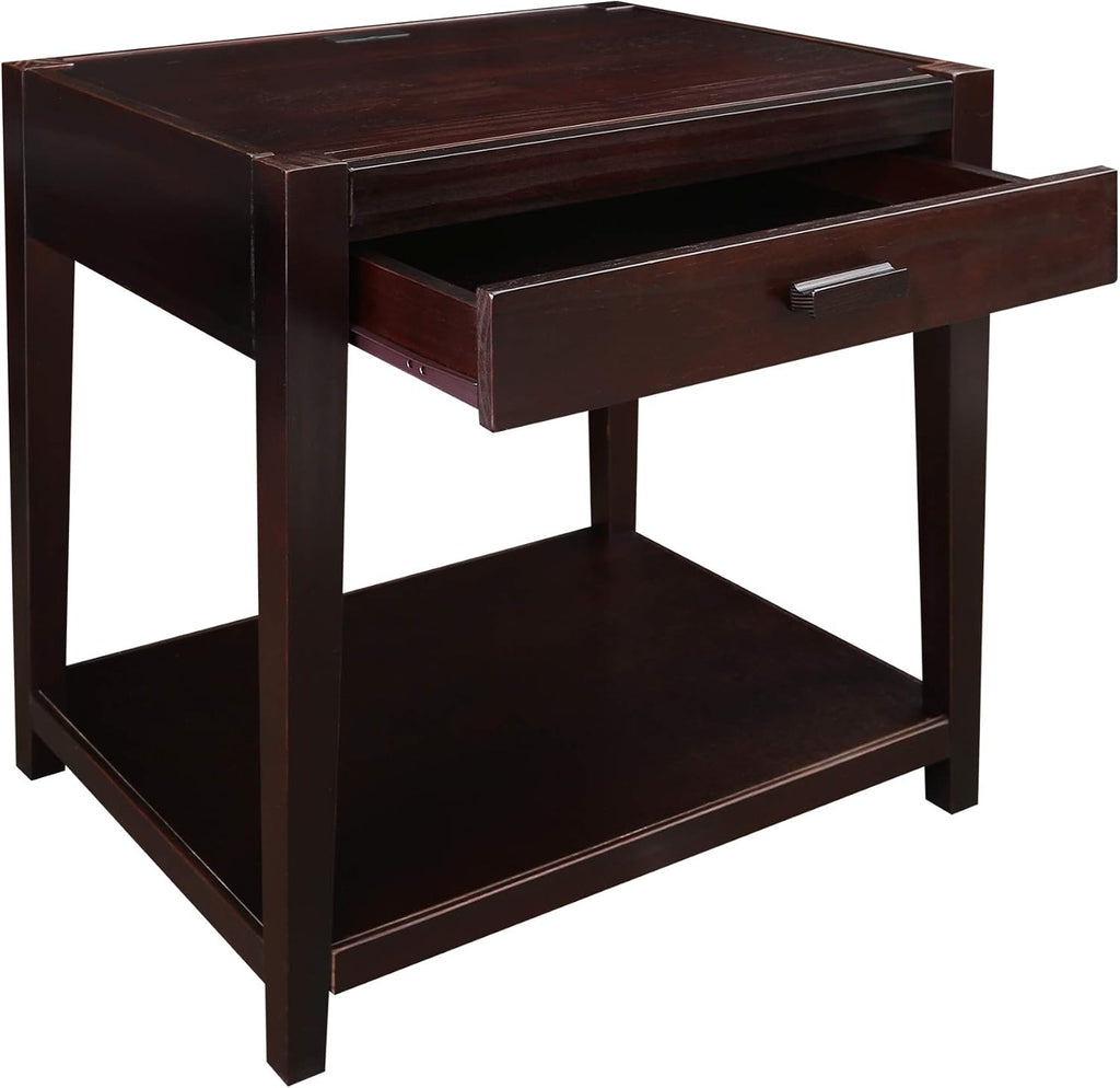 Notre Dame Nightstand with USB Port-Espresso
