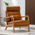 ANJ Mid Century Modern Accent Chair with High Back, Single Lounge Armchair with Solid Wood Frame, Comfy Reading Chair for Living Room, Easy Assembly