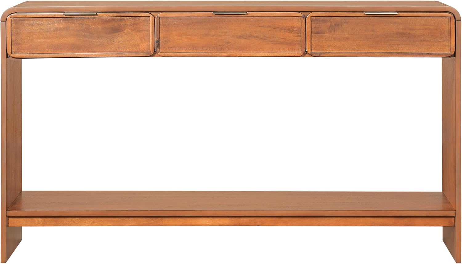 Christopher Knight Home Tida Vintage Narrow Console Table with Drawers, Solid Wood Entryway Table with Open Storage Shelf, Behind the Couch Long Sofa Table for Living Room, Brown