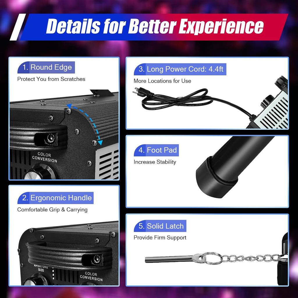 200W Professional Stage Spotlight with Adjustable Height Tripod Stand, 6 Colors 3 Color Temperatures 3200K-6000K, Adjustable Focus Follow Spot Light for Weddings, DJ, Theater & Event