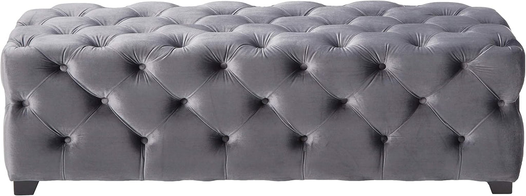 Christopher Knight Home Piper Velvet Ottoman, Grey
