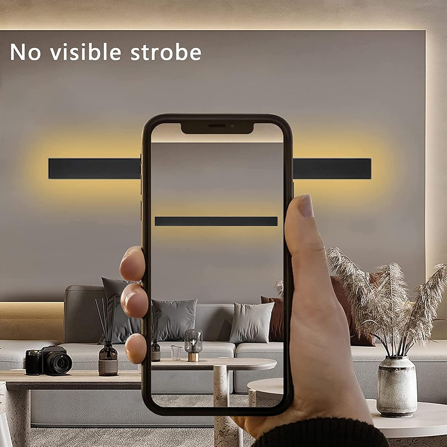 Led Dimmable Wall Lights with Remote Control Lamp Indoor Outside Porch Garden Light Sconces Long Strip Spotlight Lighting zwart (60) (30 One Size) (60cm One Size)