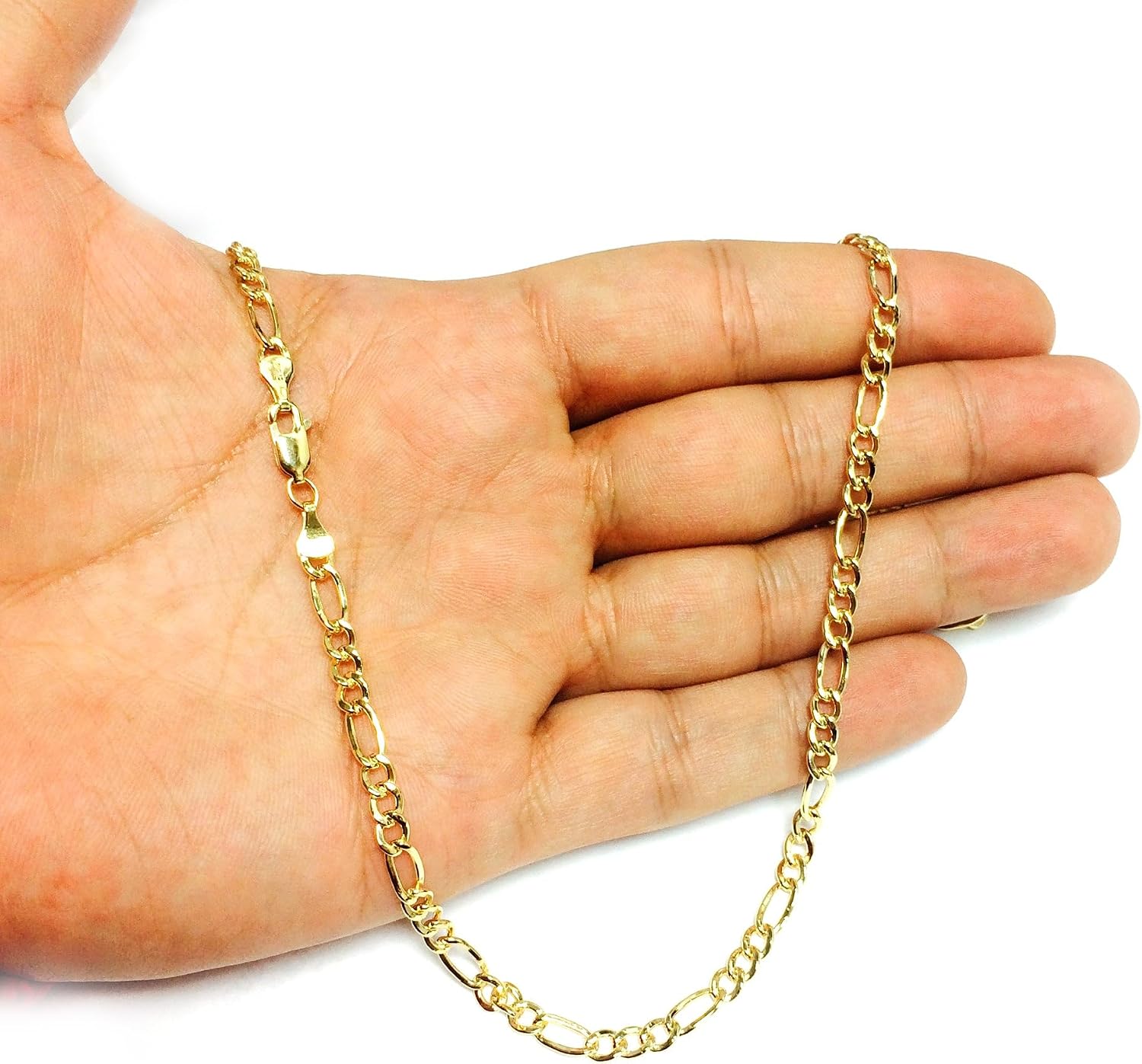 Jewelry Affairs 14K Yellow Gold Filled Solid Figaro Chain Necklace, 4.0 mm