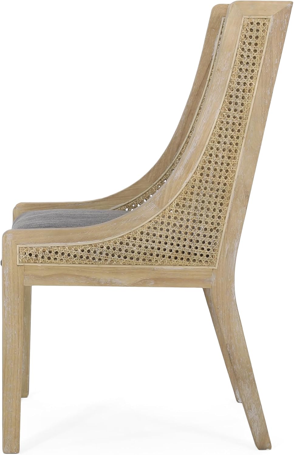Maurers Upholstered Dining Chairs - Cane and Wood - Charcoal/Natural (Set of 2)