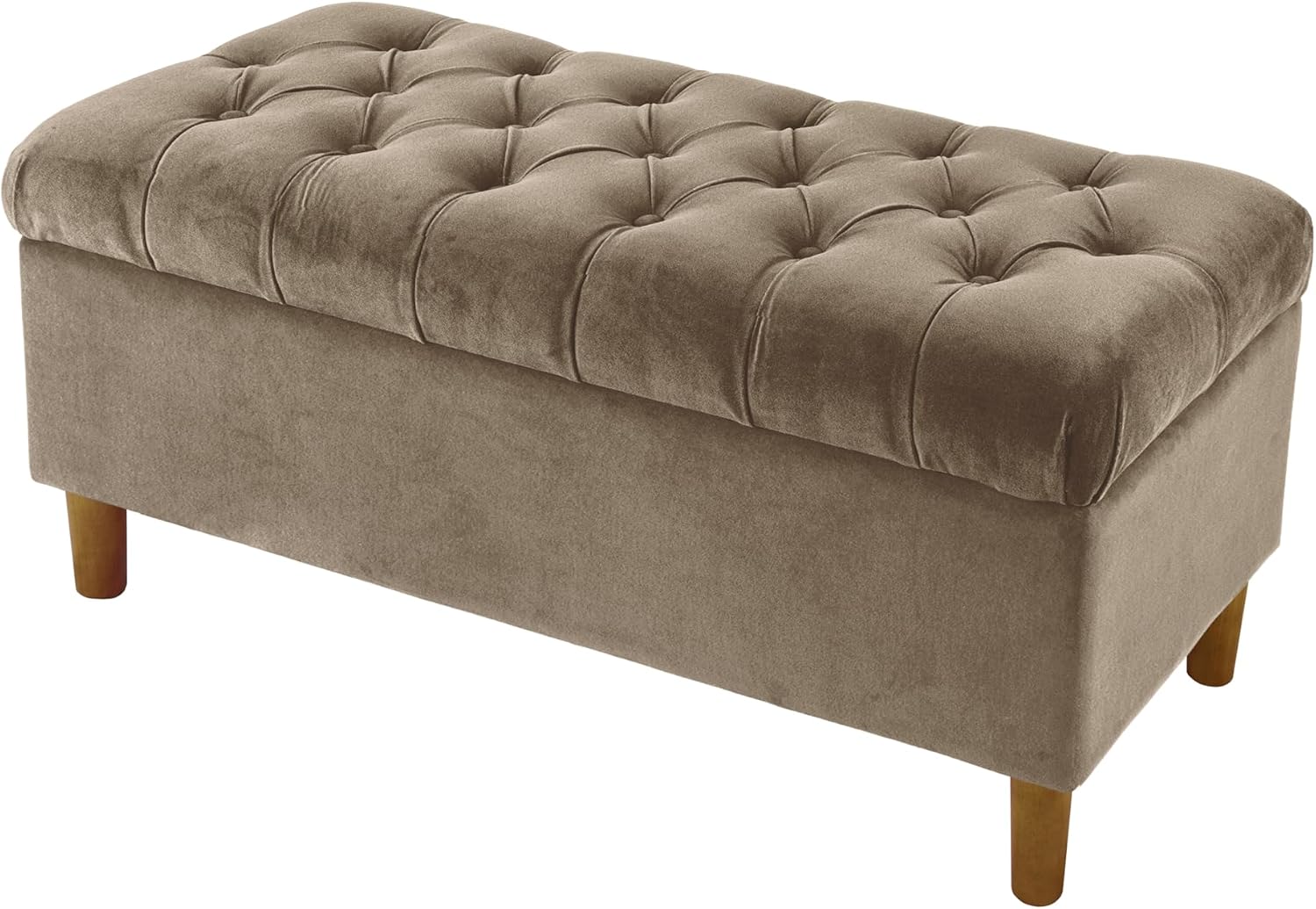 HomePop 40' Ainsley Button Tufted Storage Bench - Fawn Velvet