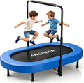 ANCHEER Trampoline for Kids, Toddler Trampoline Indoor Sports and Outdoor Games 56' Kids Rebounder 220LBS Capacity with Adjustable Safety Handrail Foldable Jumper for Boys and Girls
