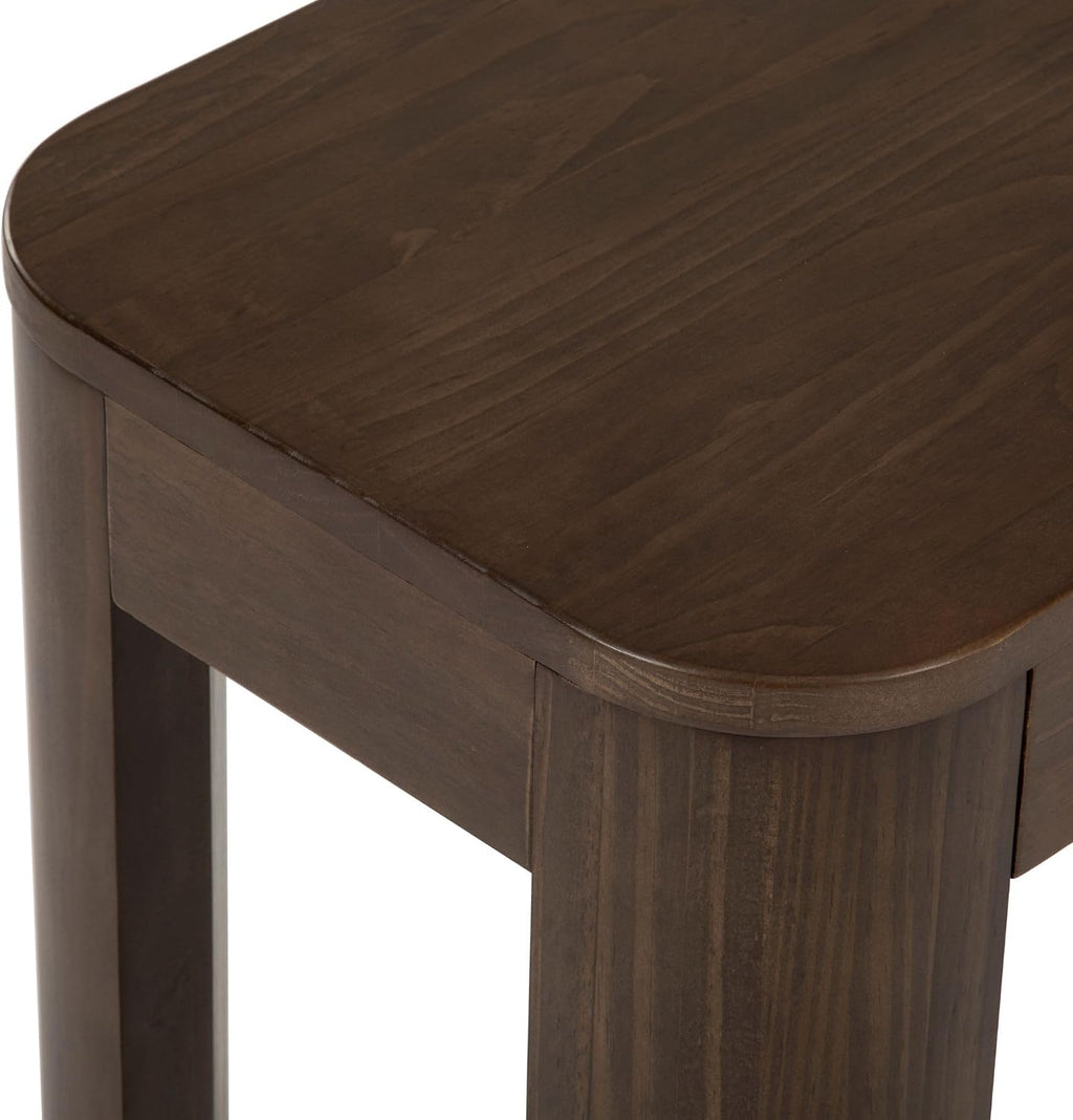 Plank+Beam Contour Bench, Modern Rounded 58 Inch Dining Bench, Bench for 72 Inch Kitchen Table, Walnut