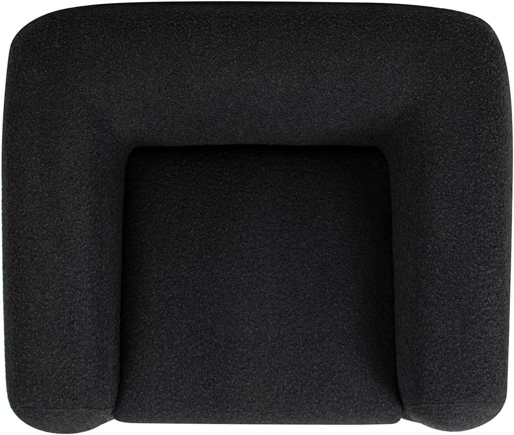 Jennifer Taylor Home Alpine 43.5' Modern Scandinavian Minimalist Round Arm Sherpa Living Room Arm Chair