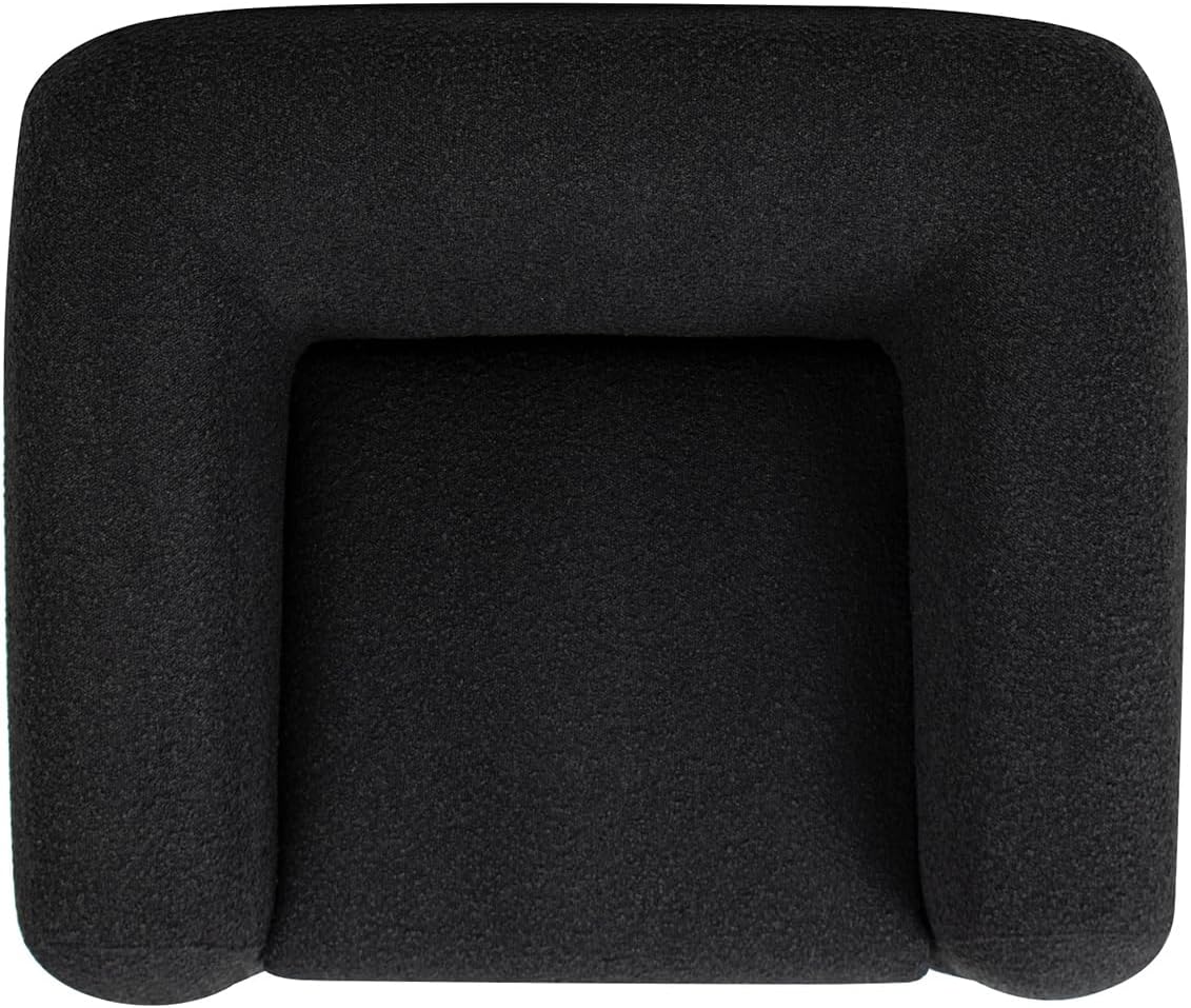 Jennifer Taylor Home Alpine 43.5' Modern Scandinavian Minimalist Round Arm Sherpa Living Room Arm Chair