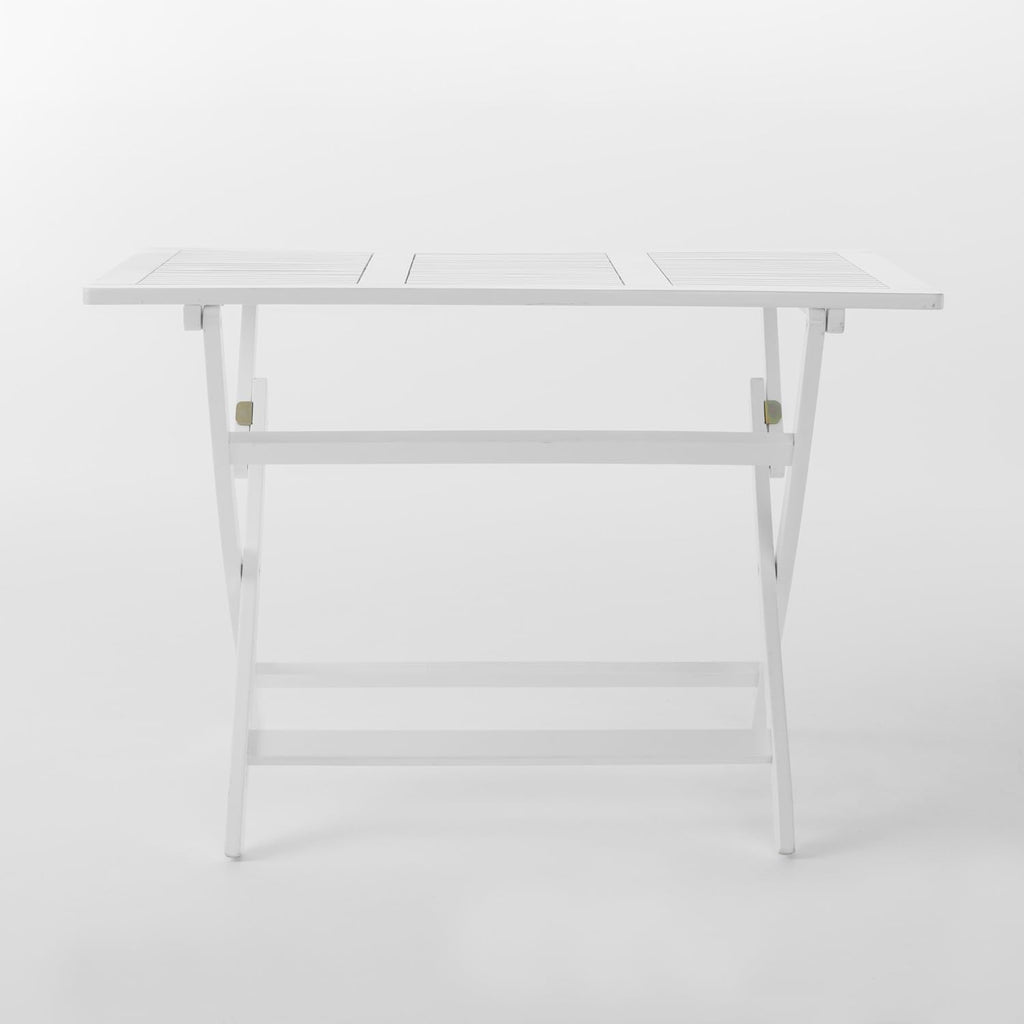 Christopher Knight Home Positano Outdoor Acacia Wood Foldable Dining Table, Pu/ White