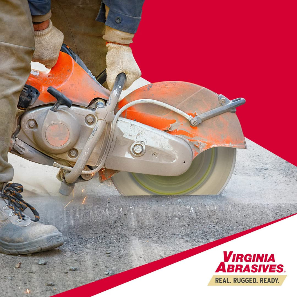 Virginia Abrasives 425-03074 - 1pc 14' Supreme Pro High Speed Diamond Blade - Concrete/Asphalt Cutter - Wet/Dry, Tough Grit, Asphalt Cutting - Evolutionary Design, 14' x .125'x1'/20mm-10mm Segments