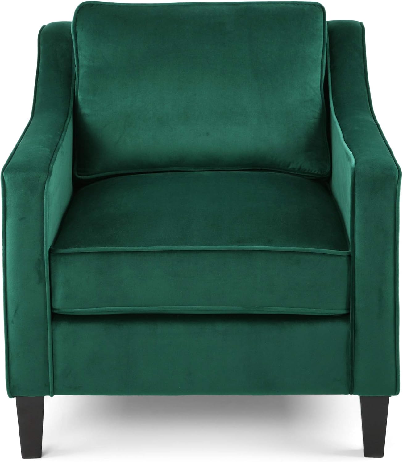 Christopher Knight Home Rachel Contemporary Velvet Club Chair, Green, Dark Brown