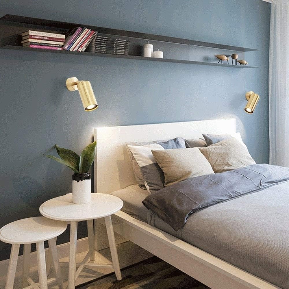 Wall Mounted Light LED 7W Adjustable Modern Wall Lamp Sconce Nordic Rotatable 360° H65 Copper Wall Spotlight Indoor Lights Lighting Fixture for Bedroom Bathroom Toilet Dressing Table Reading Lig