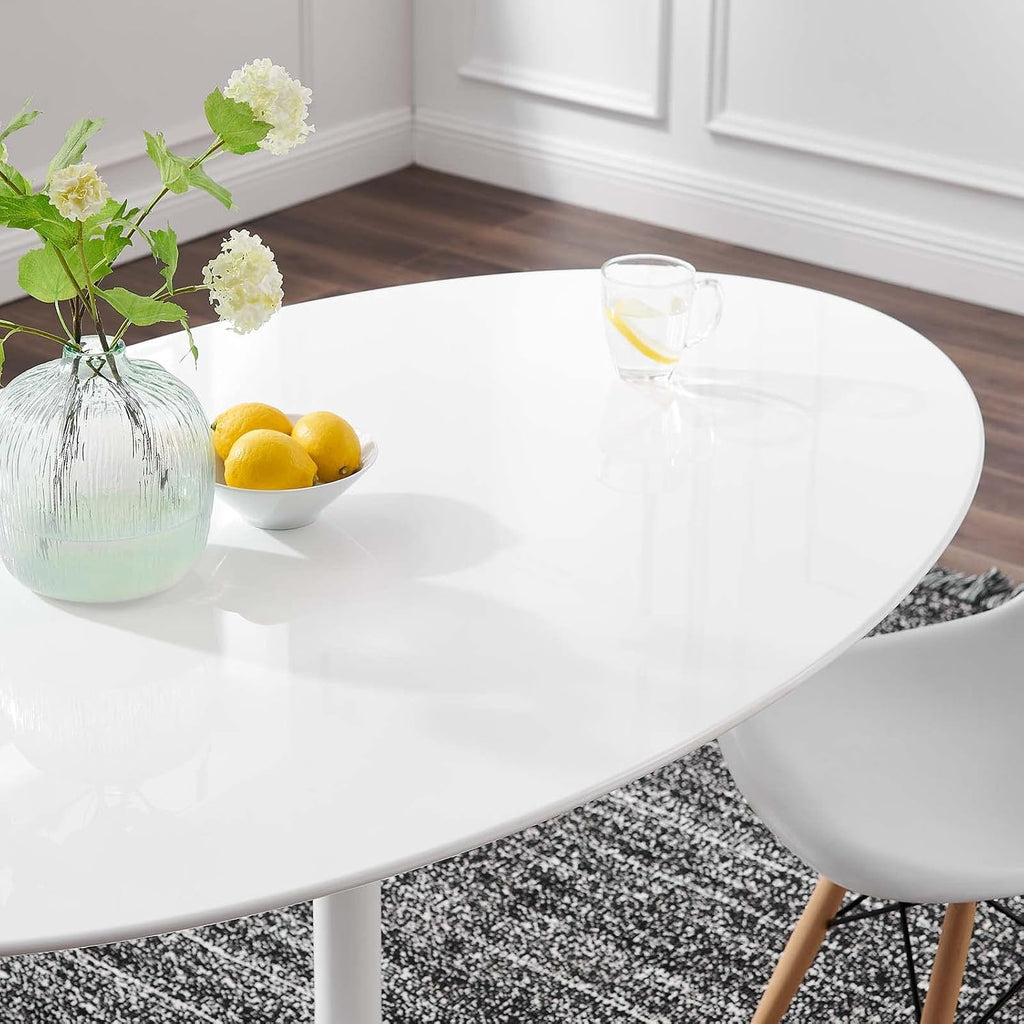Lippa 60' Oval Wood Top Dining Table - White