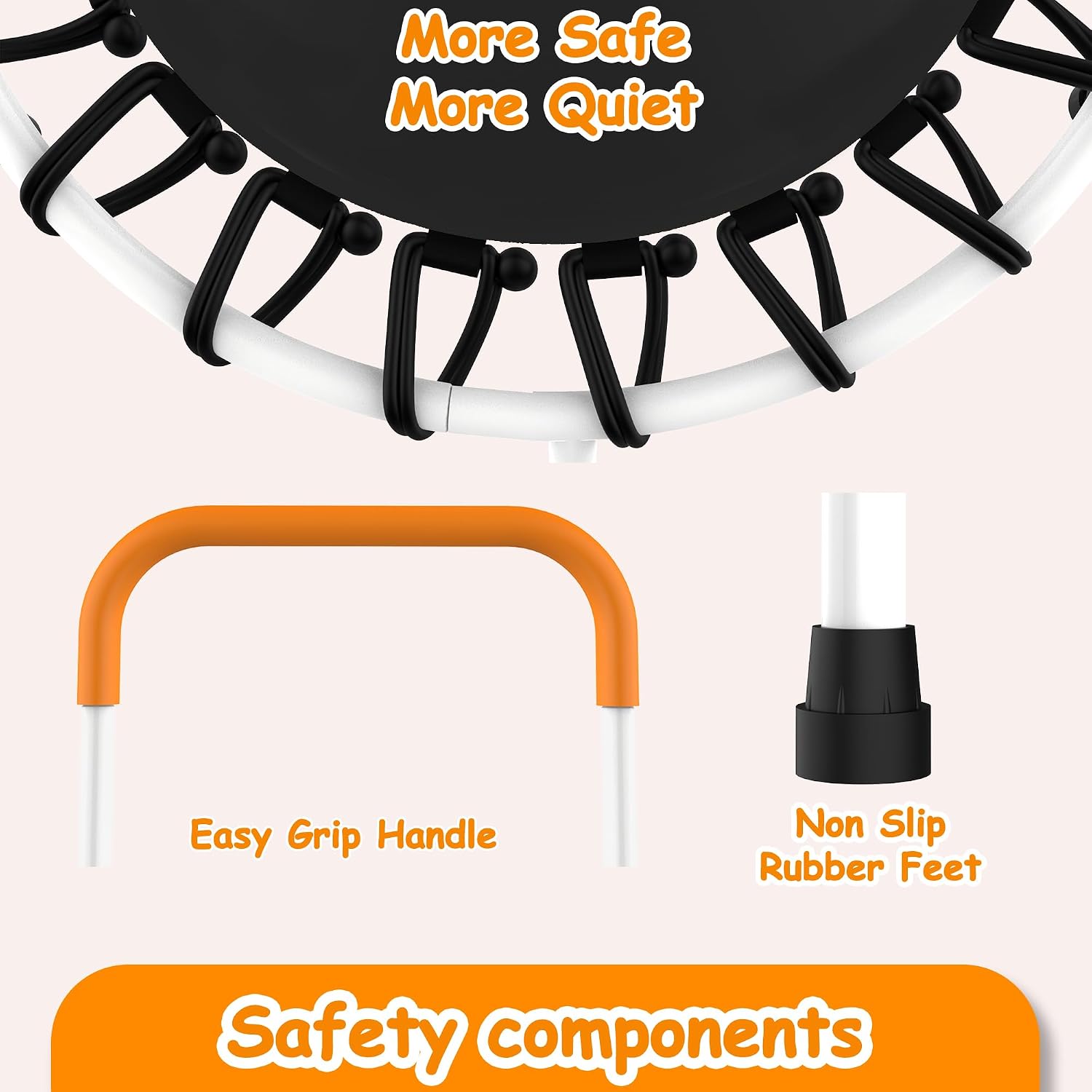 Toddler Trampoline for 1 Year Plus with Handle, Baby Gifts for Boys and Girls, Indoor and Outdoor
