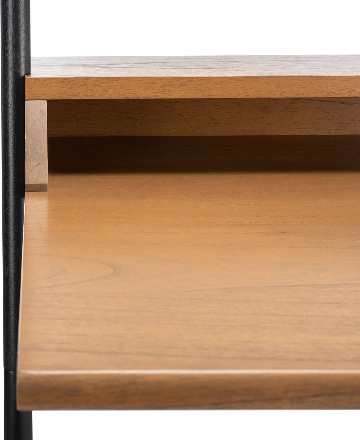 SAFAVIEH Home Collection Pamella Natural/Charcoal 2-Shelf Computer Table Office Writing Leaning Desk