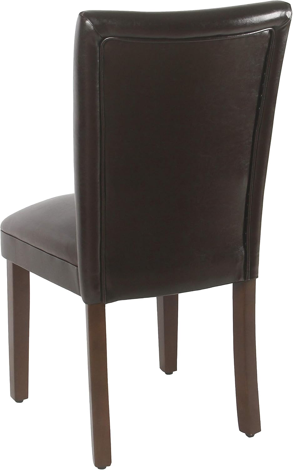HomePop Parsons Upholstered Accent Dining Chair, Set of 2, Dark Brown Faux Leather