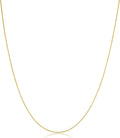 Kooljewelry 14k Yellow Gold 0.6 mm Diamond-cut Cable Chain Necklace (16, 18, 20, 22, 24 or 30 inch)