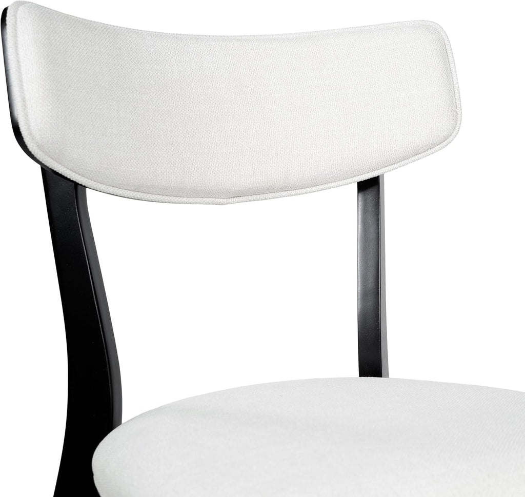 Chazz Upholstered Dining Chairs- Light Beige/Matte Black (Set of 2)