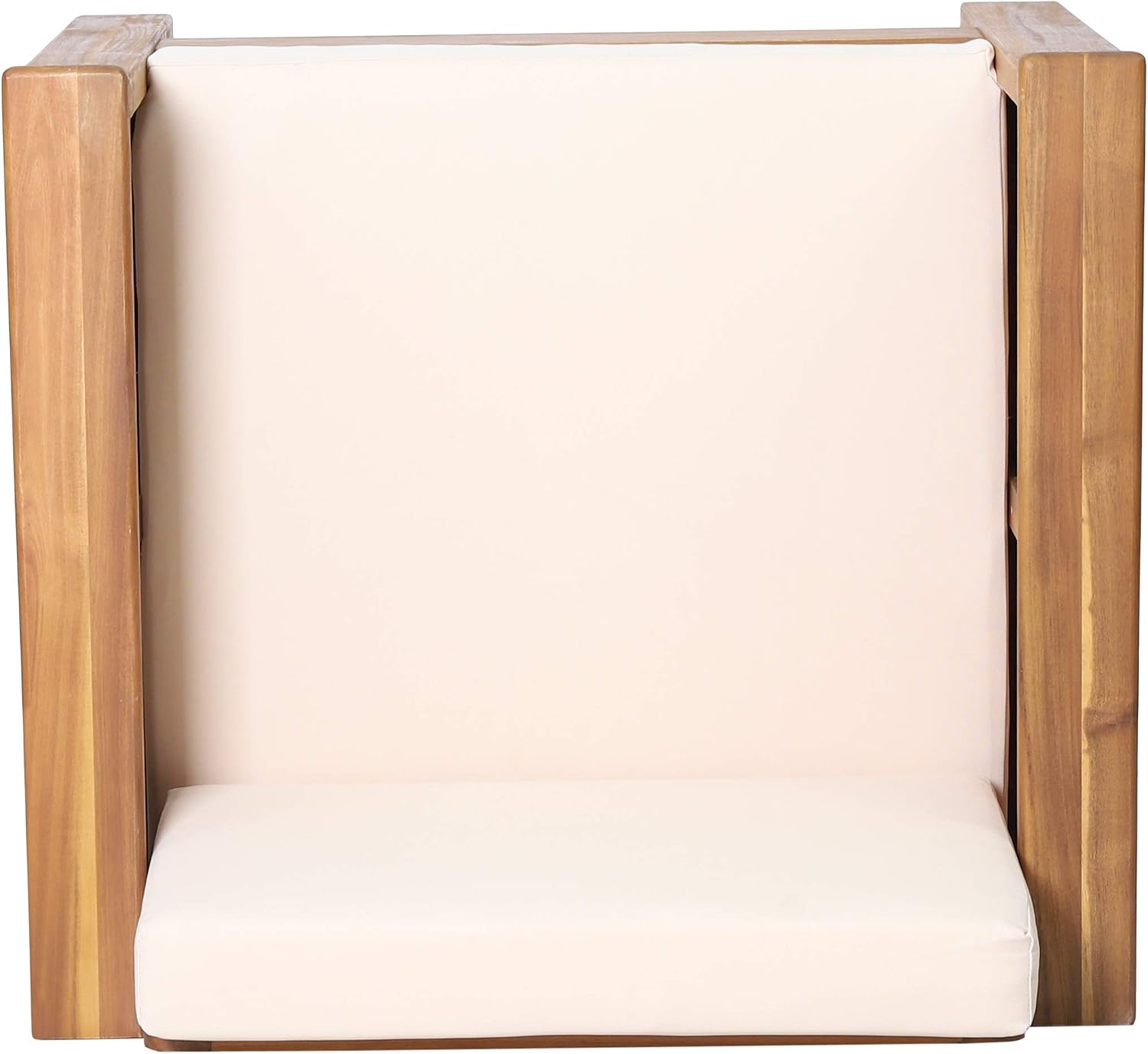 Christopher Knight Home Louver Club Chairs, Teak + Cream