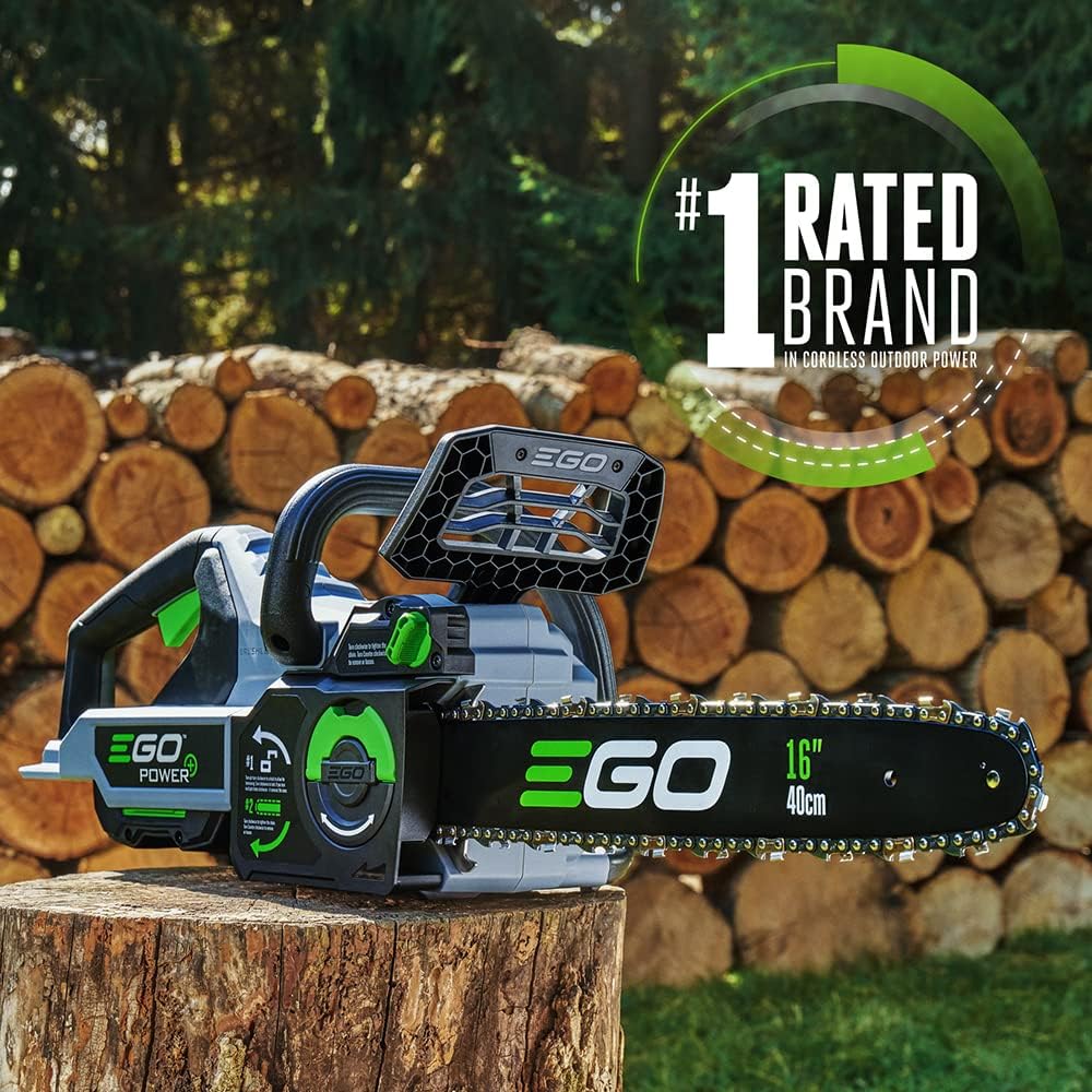 EGO POWER+ Chain Saw, 16' Battery Powered Chainsaw, Electric Cordless, Includes 56V 4.0Ah Battery and Charger – CS1613