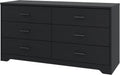 Panana Dresser for Bedroom with 5/6 Drawers, Wooden Chest of Drawers, Storage Organizer Unit Dressers for Bedroom, Living Room, Hallway, Nursery (Black, 6 Drawer)